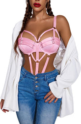 Conjunto de lencería bondage Avidlove con aros y push up, lencería de una pieza tipo babydoll